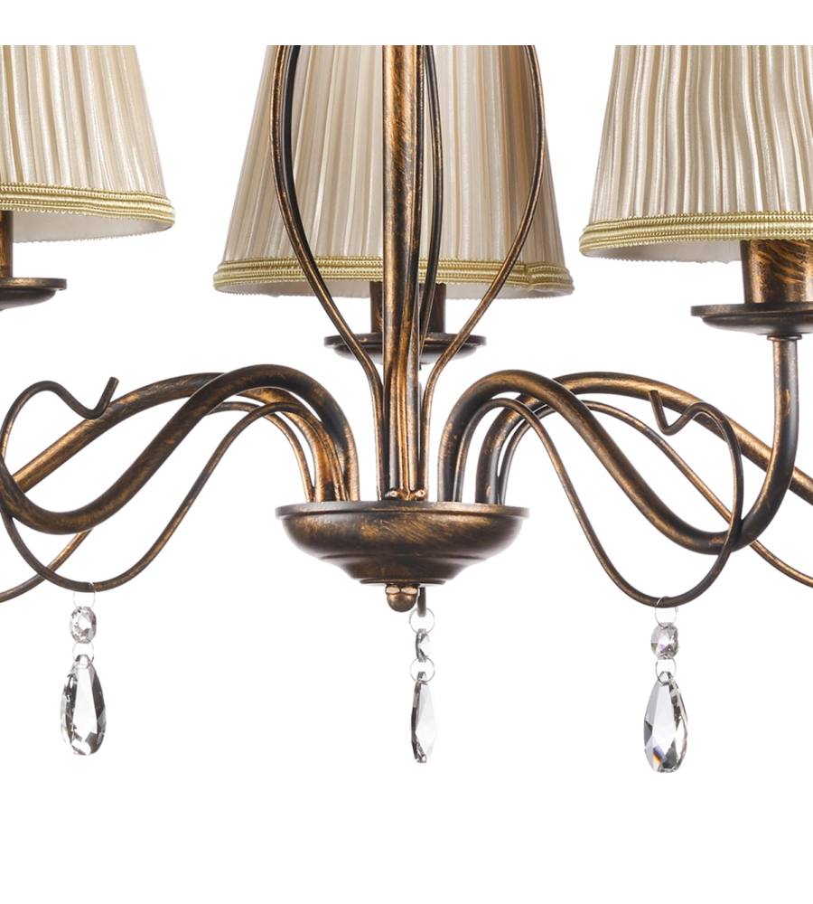 LAMPADARIO 5 LUCI ONLI "DELIA" BRONZO E14
